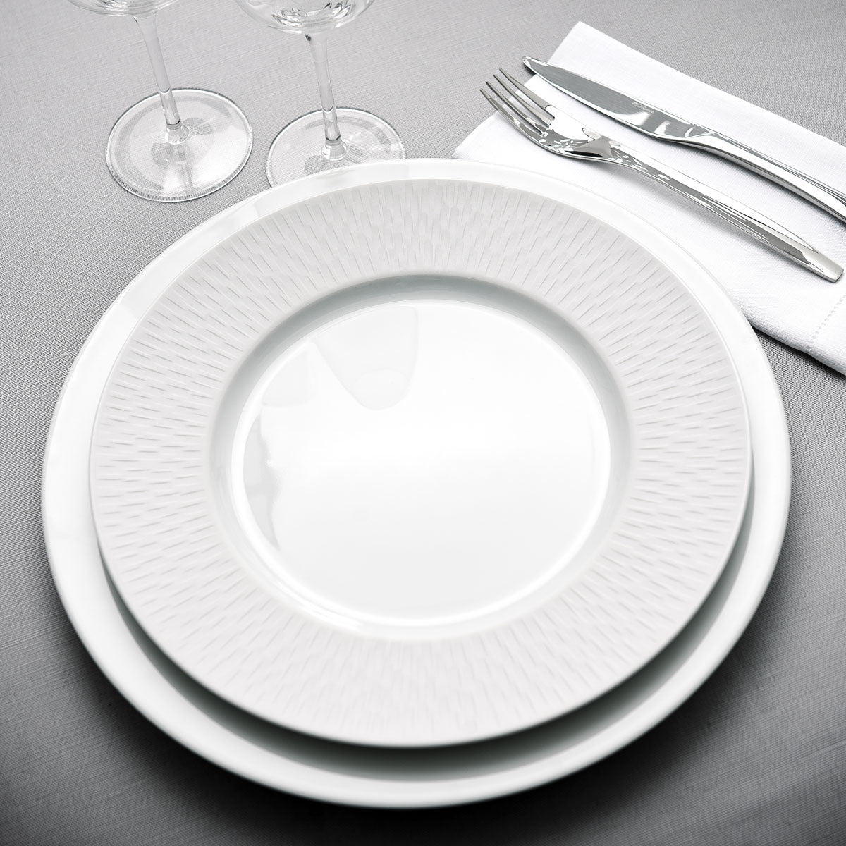 BOREAL SATIN WHITE Dessert plate 22,5 cm