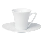 BOREAL SATIN WHITE Oval coffee/expresso saucer 14 x 12 cm