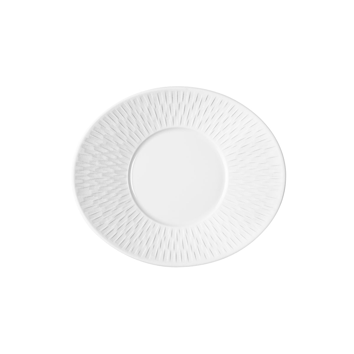 BOREAL SATIN WHITE Oval breakfast saucer 20 x 17 cm