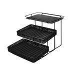 EVENTO Black rectangular tray 42x30.8x29.8 cm . 16 in 9/16x12 in 1/8x11 in 3/4 level 2