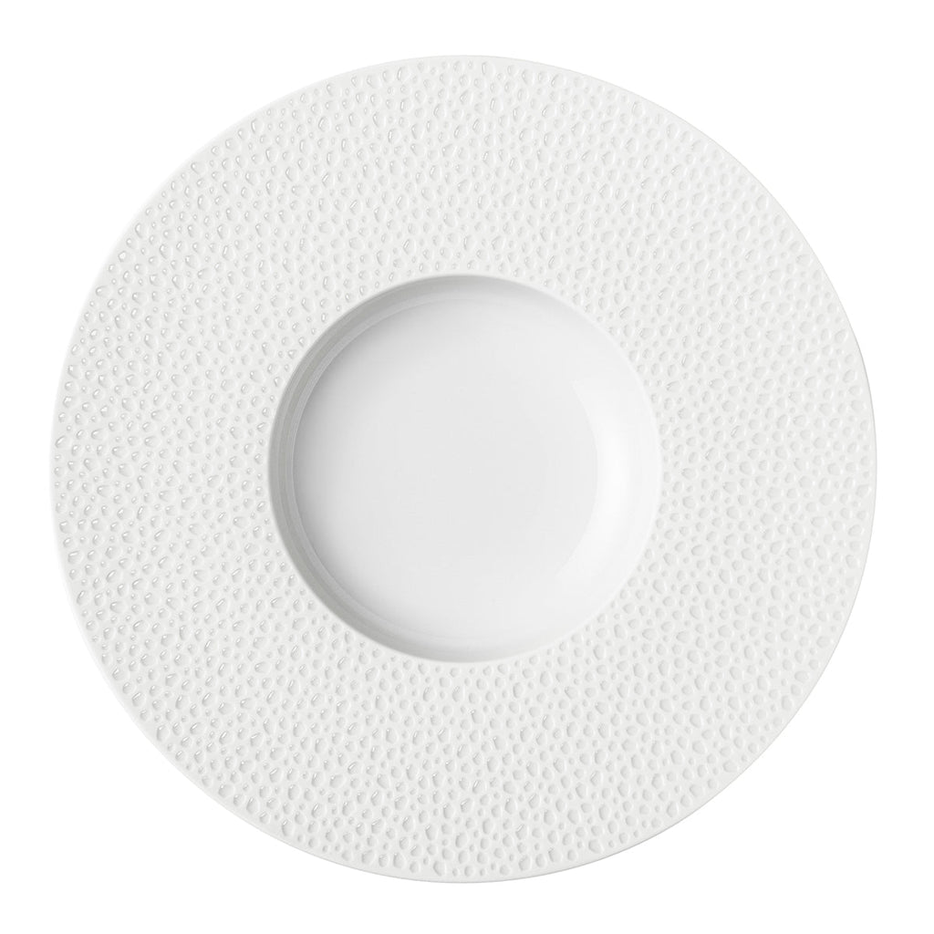 PERLES DE ROSEE BLANCHES Large bowl gourmet plate 30 cm