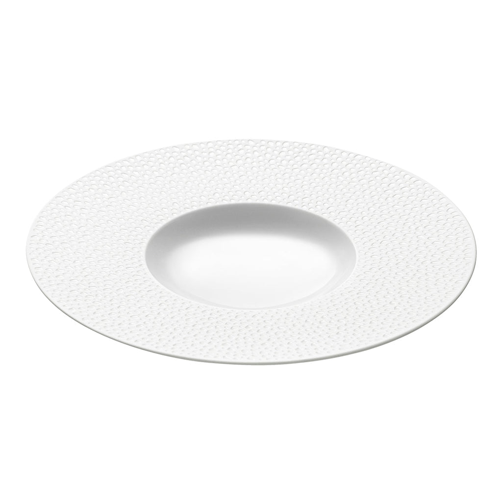 PERLES DE ROSEE BLANCHES Large bowl gourmet plate 30 cm