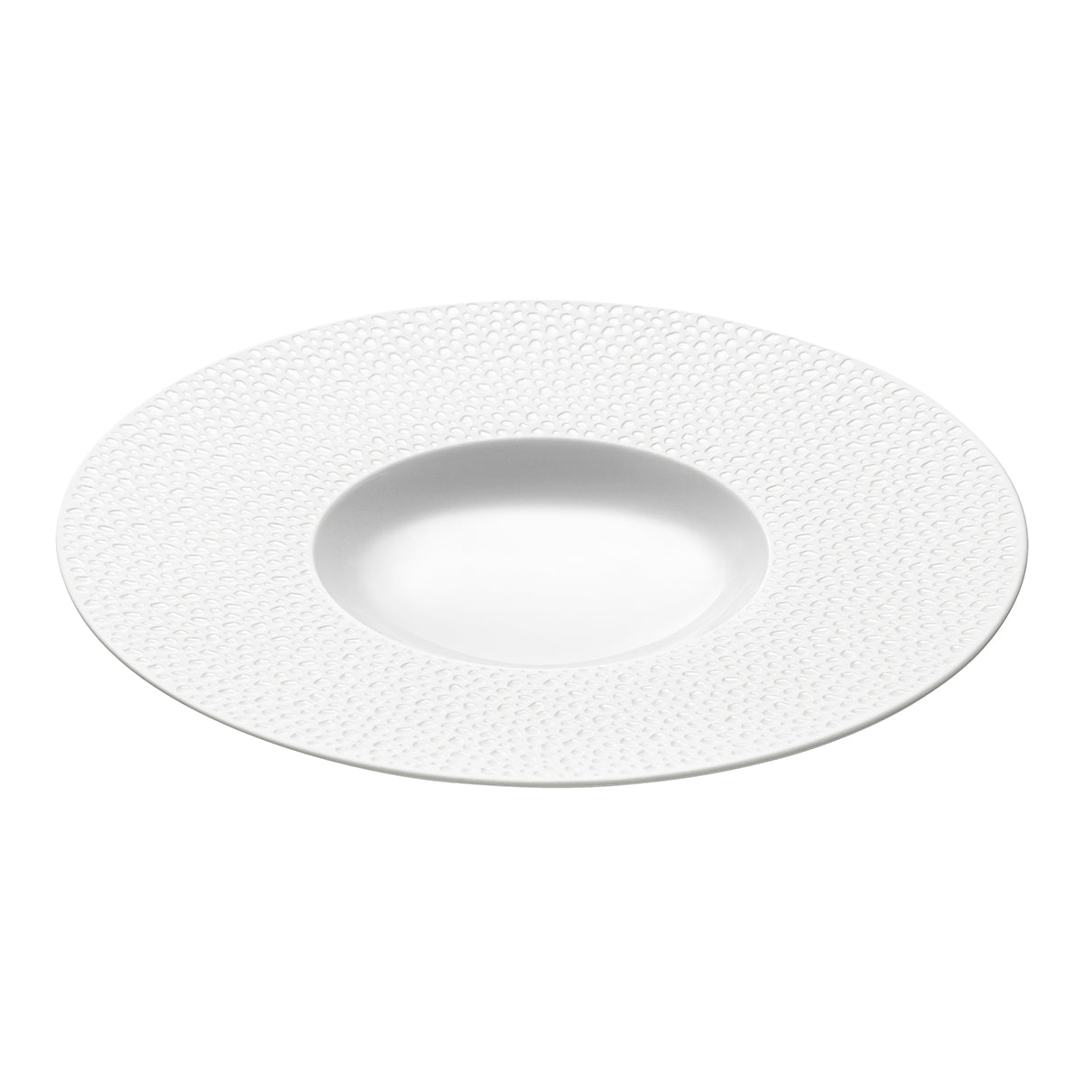 PERLES DE ROSEE BLANCHES Large bowl gourmet plate 30 cm