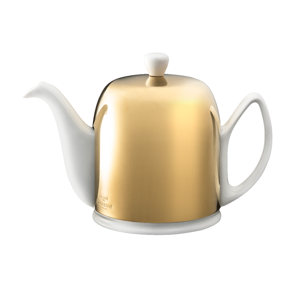 SALAM WHITE EXPORT Tea pot 6 cups gold bell