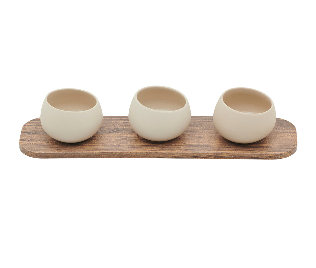 EVENTO Wood melamine gn 1/6 tray 3 holes 8.7x32.5 cm. 3 in 7/16x12 in 13/16
