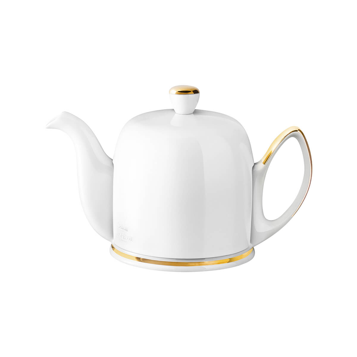 SALAM GOLD Salam tea pot 4 cups white and gold body and white lid