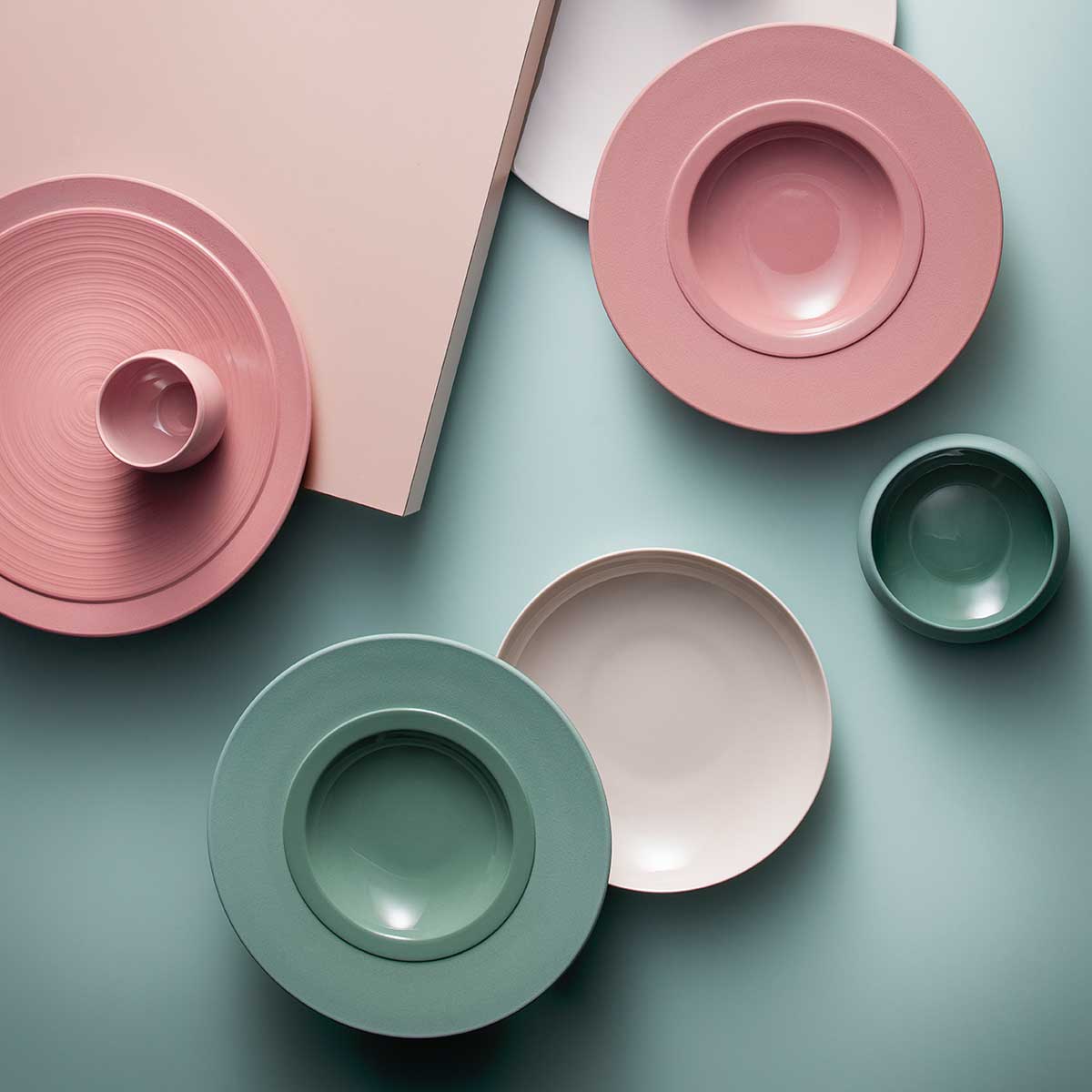 BAHIA GREEN CLAY Large bowl gourmet plate 26 cm